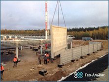 Укрепление склонов при строительстве объекта нефтегазового комплекса