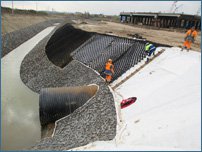 Укрепление берега водотоков объемной георешеткой ГА ОР