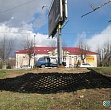 Укрепление георешеткой основания рекламного щита, г. Великий Новгород