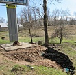 Укрепление георешеткой основания рекламного щита, г. Великий Новгород